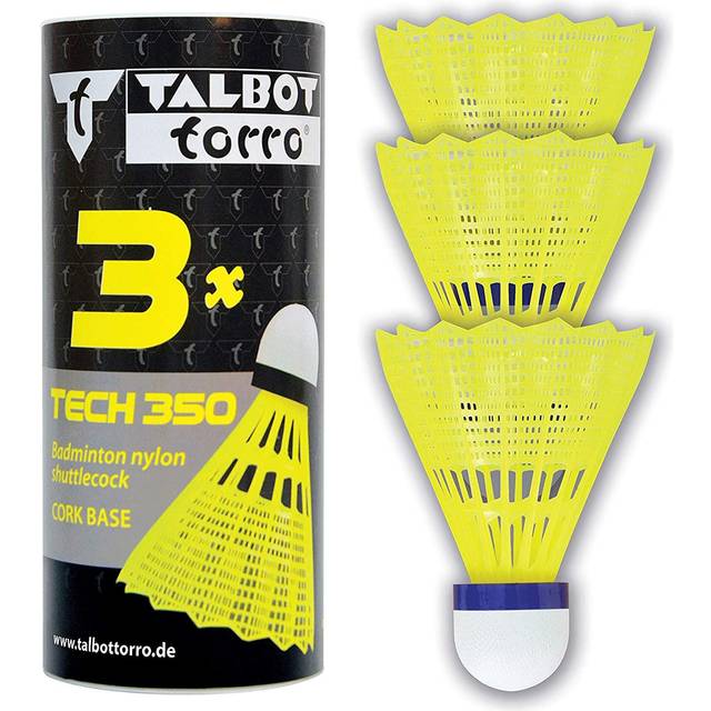 Talbot-Torro Tech 350 Medium Nylon Shuttlecocks - 3 Pack - White