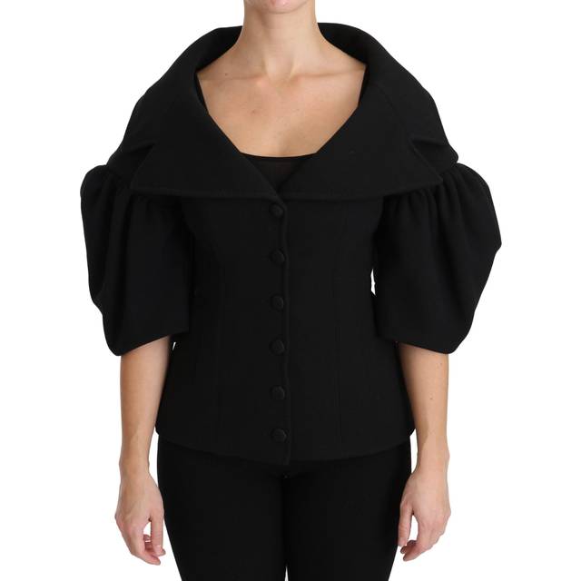 Dolce & Gabbana  Black Formal Coat Virgin Wool Jacket - IT40|S (IT40|S)