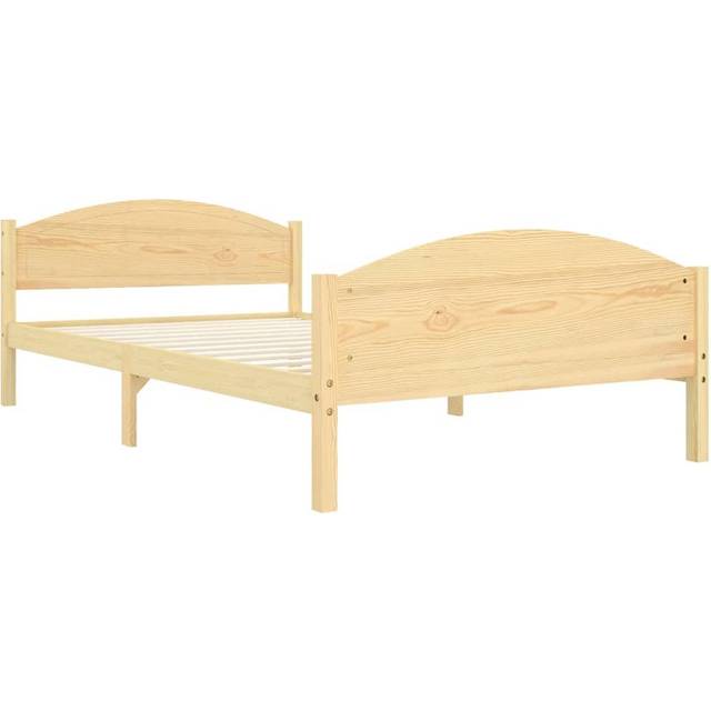 vidaXL Bed Frame without Mattress Dark Brown Solid Pine Wood 120x200cm