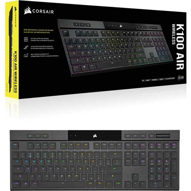 Corsair K100 Air Trådlöst Gamingtangentbord RGB (svart)
