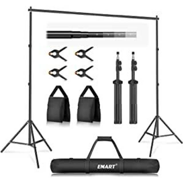EMART Background Stand Photography Stand 200x300cm Adjustable Width and Height Background Screen Suitable for live web video Great for green back black