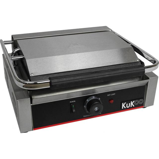 KUKoo Grooved & Flat Panini Press, Silver