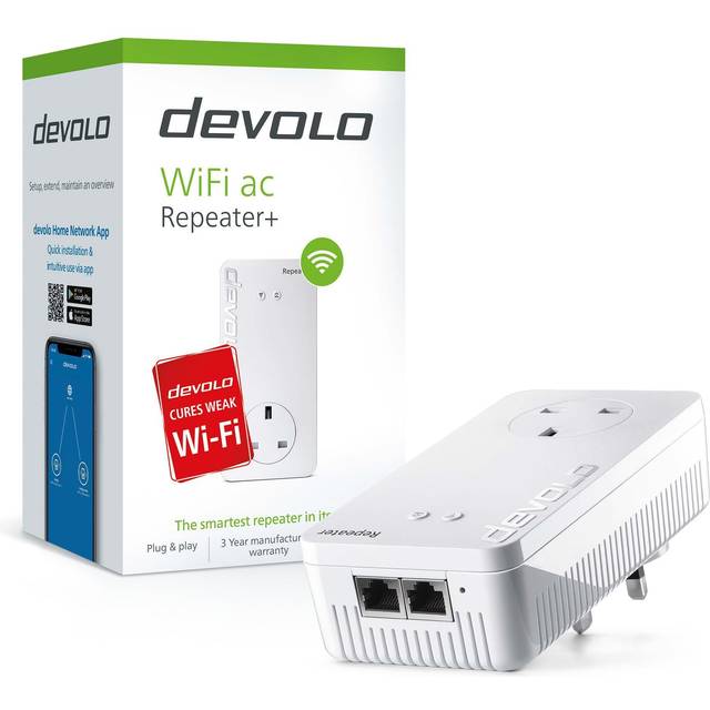 DEVOLO Repeater WiFi Range Extender - AC 1200, Dual-band, White