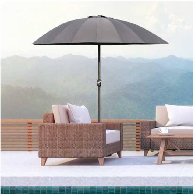 Outsunny 255Cm Deluxe Parasol | Wowcher - Grey