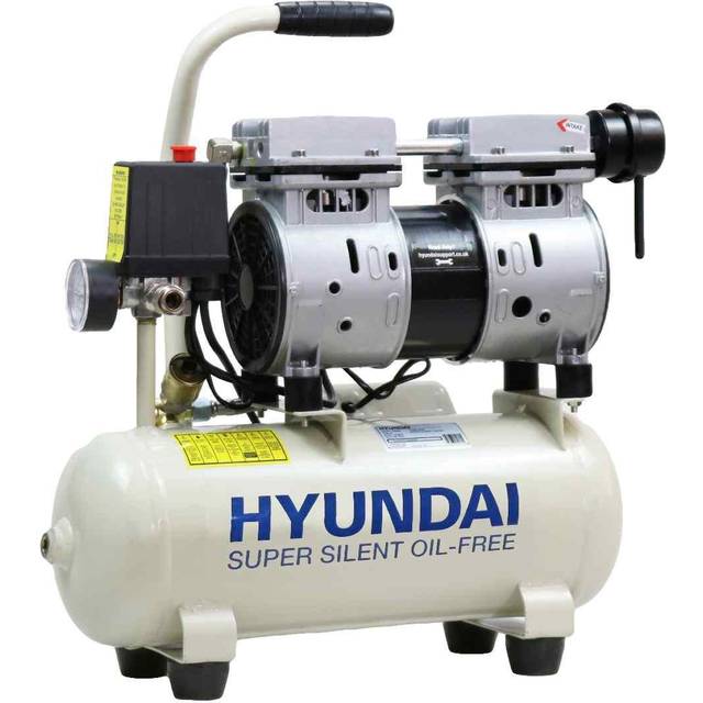Hyundai 8 Litre Air Compressor, 4CFM/118psi, Silenced, Oil Free, Direct Drive 0.75hp with 2 Year Warranty