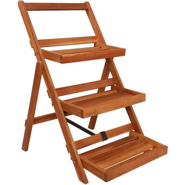 vidaXL 3-Tier Plant Stand 50x63x80 cm Solid Acacia Wood - Brown