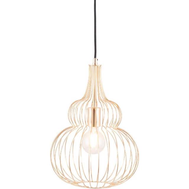 French Gold Metal Wire Shaped Pendant, Gold