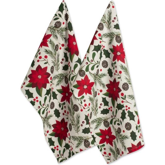 DII christmas Kitchen Towel Set  Floral Tea Towels for Baking  cleaning  Entertainment & cooking  18x28  Woodland Holiday  2 Piece