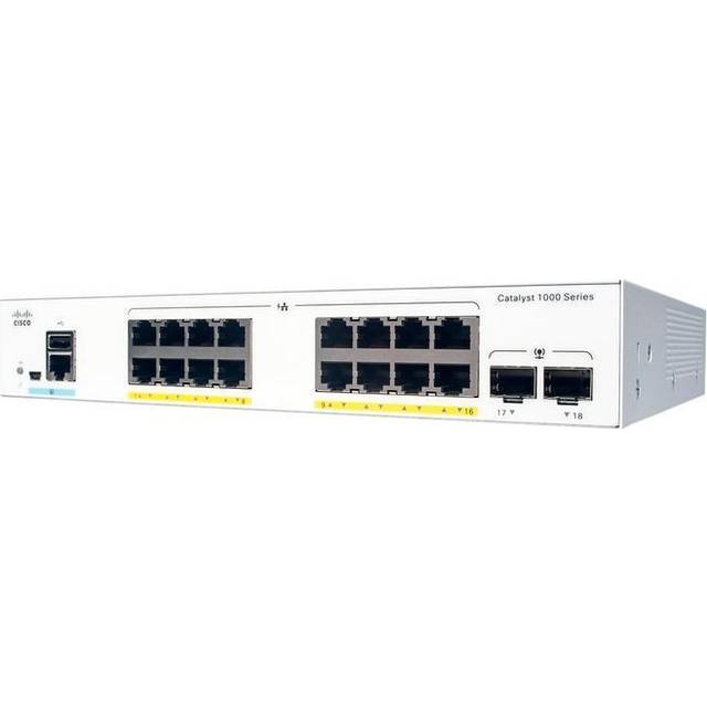 Cisco Catalyst 1000 16 Port PoE+ Rack-Mountable Managed Switch