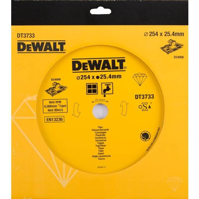 DeWalt Diamond Ceramic Cutting Tile Saw Blades 254mm 1.6mm 25.4mm