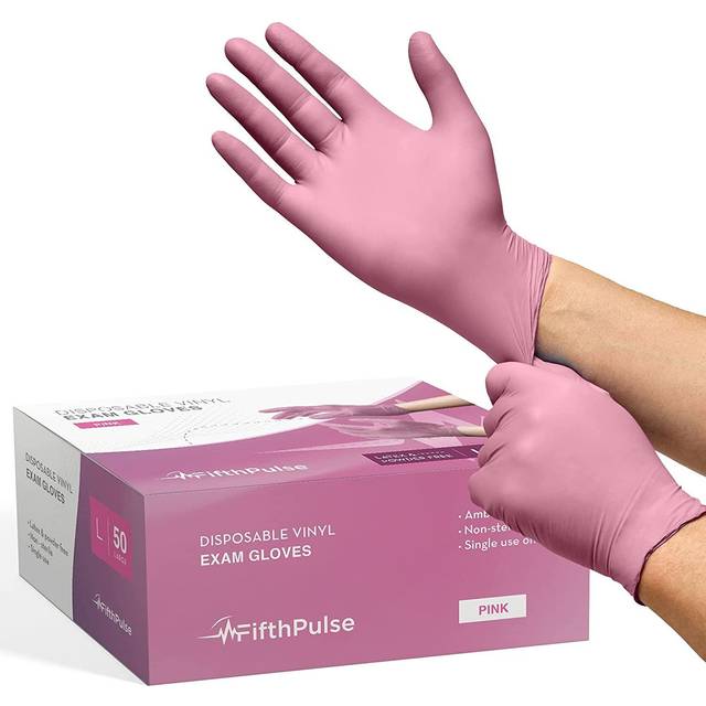 Black Vinyl Disposable Gloves Medium 50 Pack - Latex Free  Powder Free