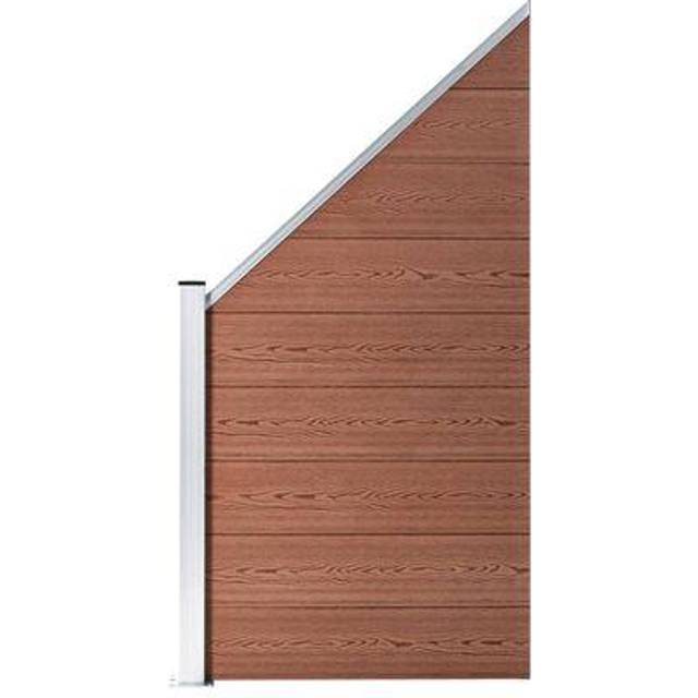Staketpanel WPC 95x(105-180) cm svart