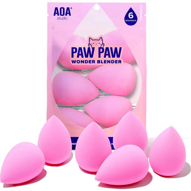AOA Studio Collection Makeup Sponge Set Makeup Blender Latex Free and High-definition Set of 6 Makeup Blender For Powder Cream and Liquid, Super Soft