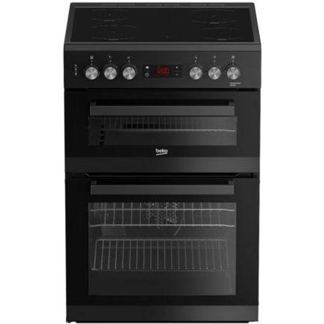 Beko EDC634K 60cm Double Oven Electric Cooker with Ceramic Hob - Black