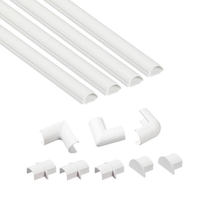 D-Line 20X10Mm White 1M Kit. 4X 1M Lengths + 8 Accessories, White