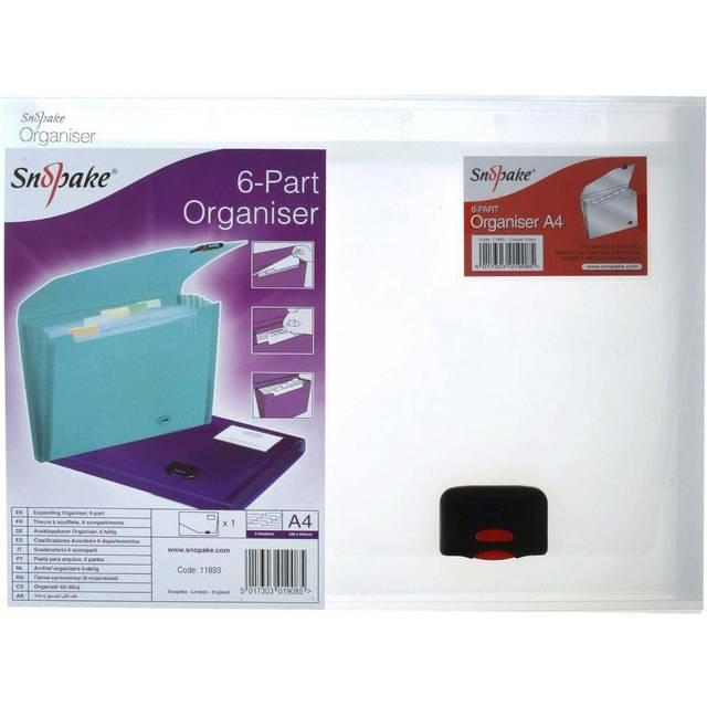 Snopake Expanding Organiser 6 Part A4 Clear