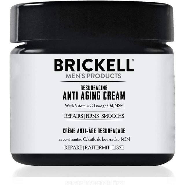 Brickell Men's Products Resurfacing Anti-Aging Cream For Men, Natural and Organic Vitamin C Cream, 59 mL, Scented