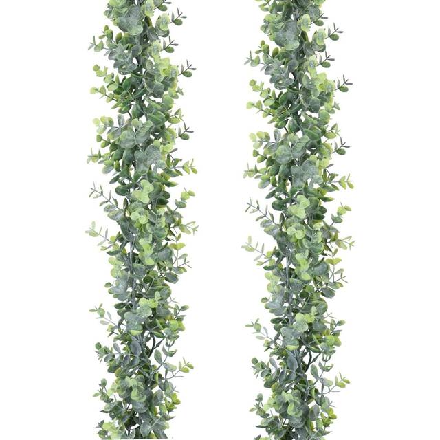 DearHouse Faux Eucalyptus Garland Plant  2 Pack Artificial Vines Hanging Eucalyptus Leaves Greenery Garland for Wedding Backdrop Arch Wall Decor  6 Fe