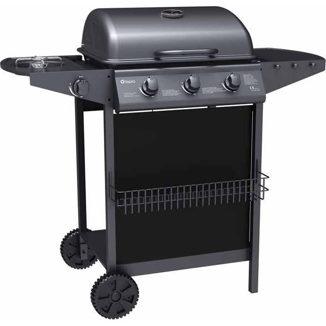 Hampton 3 Burner Gas BBQ Grill - Black - One Size