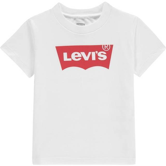 Levi's Girls White Cotton T-Shirt With Batwing Logo - 36 month