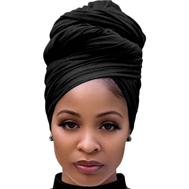 Kvinnor Jersey Huvudduk Turban Hijab Huvudduk Strand Sarong Scarf Party Sjal Wrap