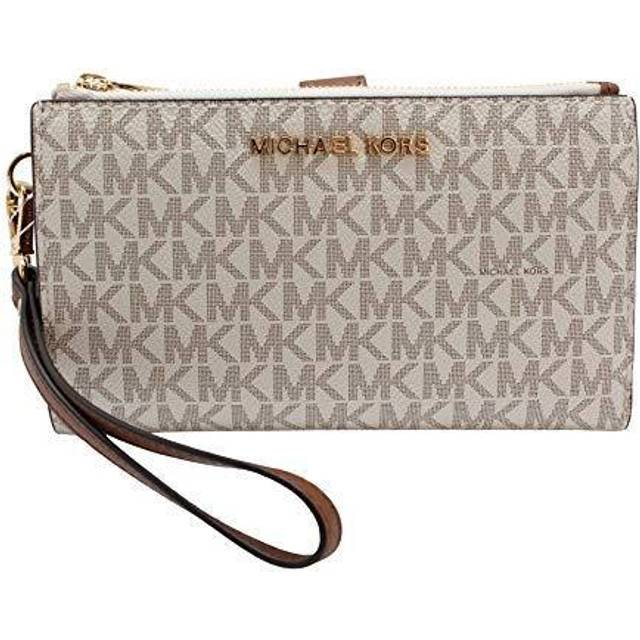 Michael Kors Double orders Zip Wallet With Wristlet vanilla