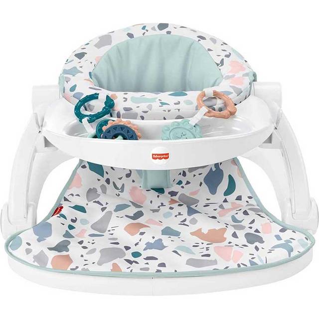 Fisher-Price Portable Baby Chair Sit-Me-Up Floor Seat With Developmental Toys & Machine Washable Seat Pad  Pacific Pebble