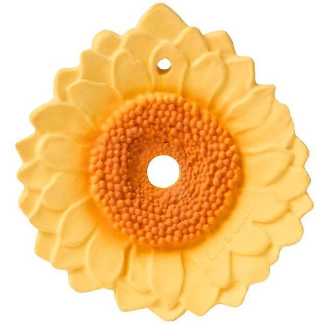 Rolig Bitleksak - gul Solros i naturgummi
