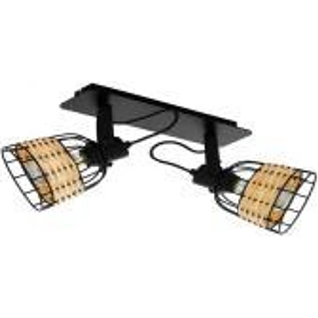 EGLO 2 Set Ceiling Light E27 Black RATTAN ANWICK 1 (21) WBS - One Size