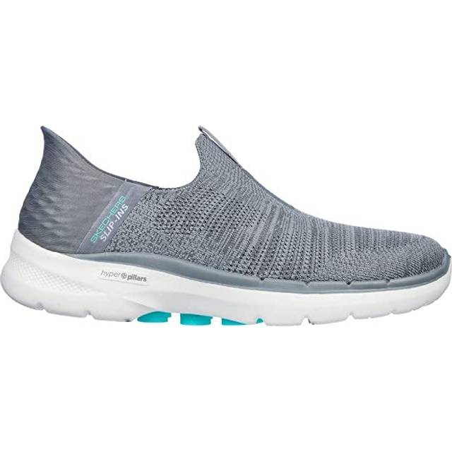 Skechers Women's Hands Free Slip-ins Go Walk 6-Fabulous View Sneaker  Black/Lavender  5.5