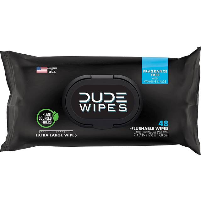 Flushable Wet Wipes, Unscented, Hypoallergenic with Aloe, 6 Count - The Original Toilet Paper Complement by Dude Products