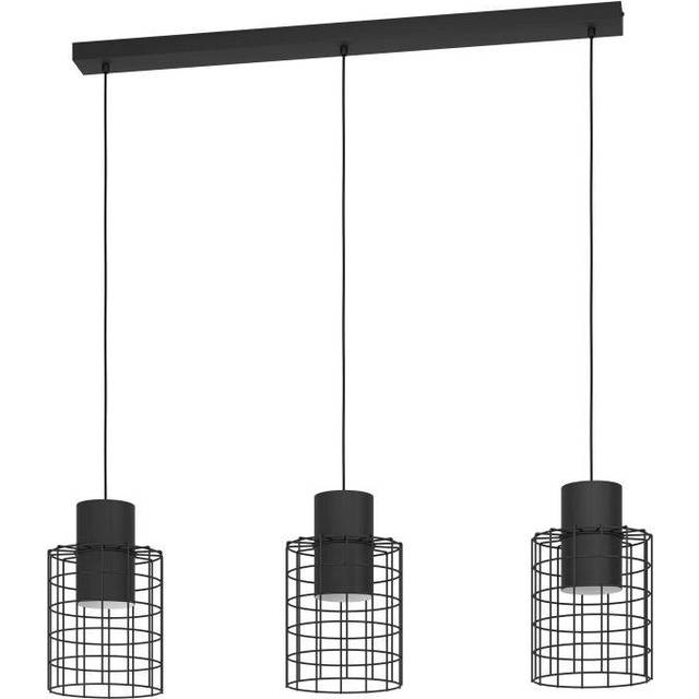 Eglo Milligan IP20 Black Steel Industrial 3 Light Pendant - Black