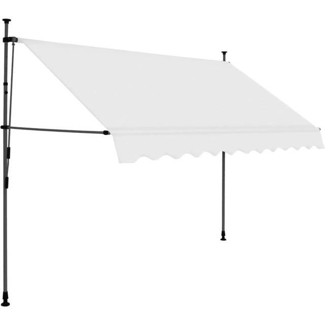 vidaXL Manual Retractable Awning with LED 300 cm Blue and White
