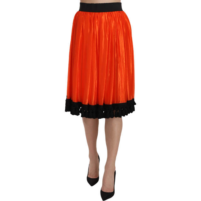 Dolce & Gabbana Orange High Waist Knee Length Skirt - IT40|S (IT40|S)