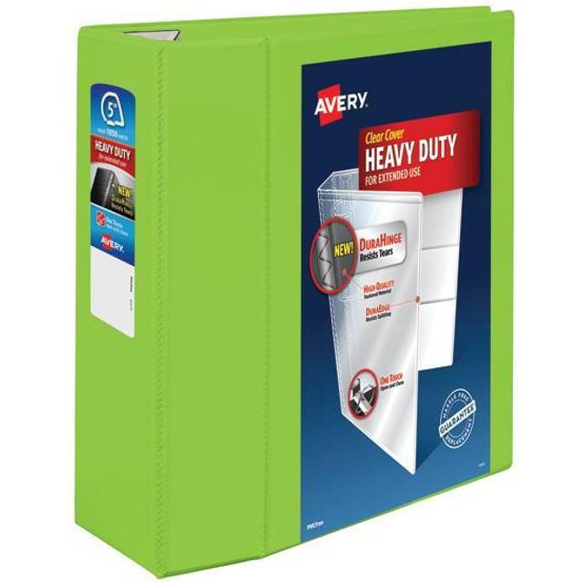 Avery AVE79815 4 in. Avery Heavy-Duty View Binder with One Touch EZD Rings - Chartreuse