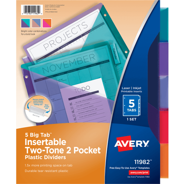 Avery&reg; Big Tab Tab Divider - 5 x Divider(s) - 5 - 5 Tab(s)/Set - 9