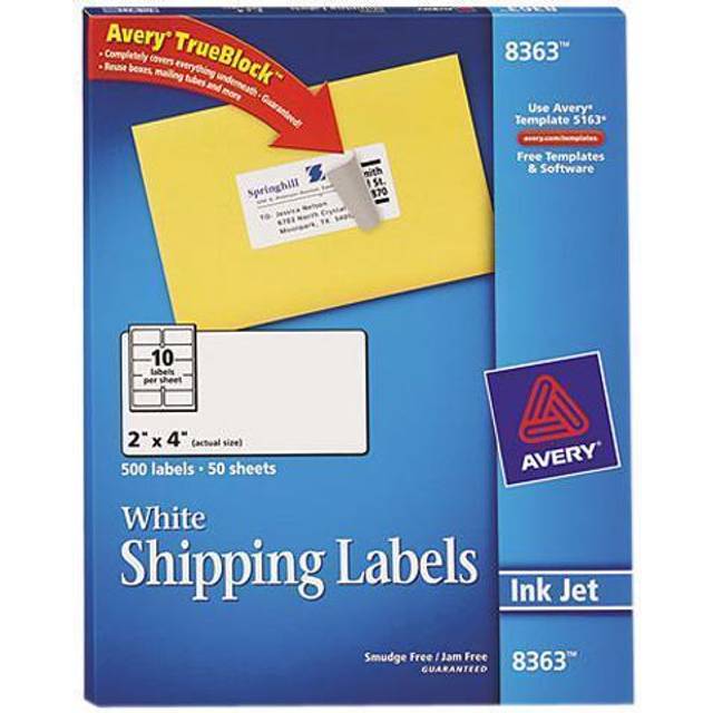 Shipping Labels with TrueBlock Technology  2 x 4  White  500/Box