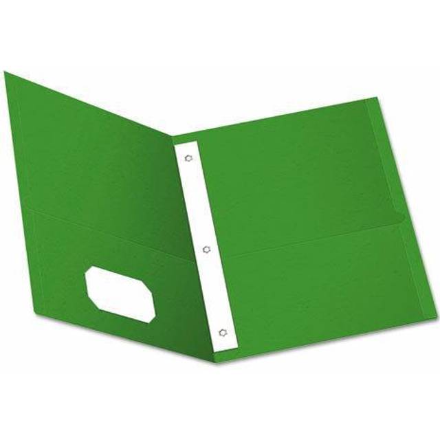 Oxford Twin Pocket Folders with Fasteners  Letter Size  Light Green  25 per Box 57703