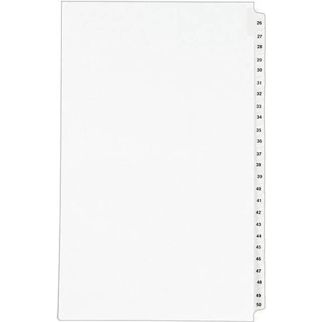 Avery Consumer Products AVE01431 Side Tab Index Sets- Avery Style- 26-50- 14in.x8-.50in.- White