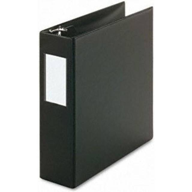 Universal UNV20791 Deluxe 3 in. Capacity Non-View D-Ring Binder with Label Holder - Black