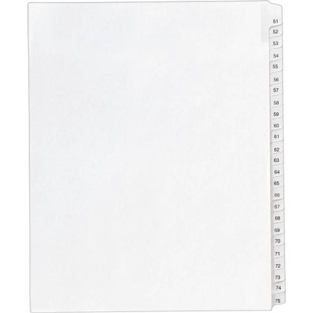 Avery Legal Dividers  Allstate Collated Sets  Letter Size  Side Tab and 51-75 Tab Set (01703)