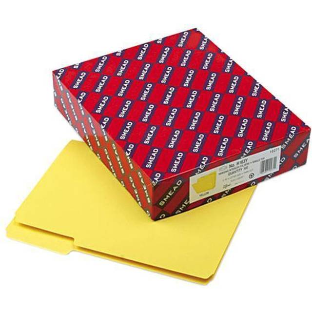 Smead Interior File Folder, 1/3-Cut Tab, Letter Size, Yellow, 100 per Box (10271)