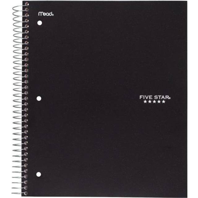 Five Star Spiral Notebook + Study App  5 Subject  College Ruled Paper  Fights Ink Bleed  Water Resistant Cover  8-1/2 x 11  200 Sheets  Color Will Var