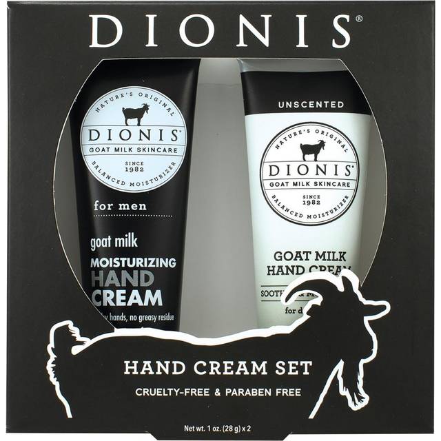 Dionis Goat Milk Skincare Men's Hand Cream Gift Set - Unscented (Fragrance Free) & for Men (Scented) Lotions - Soothe & Relieve Dry  Itchy Hands - Dee