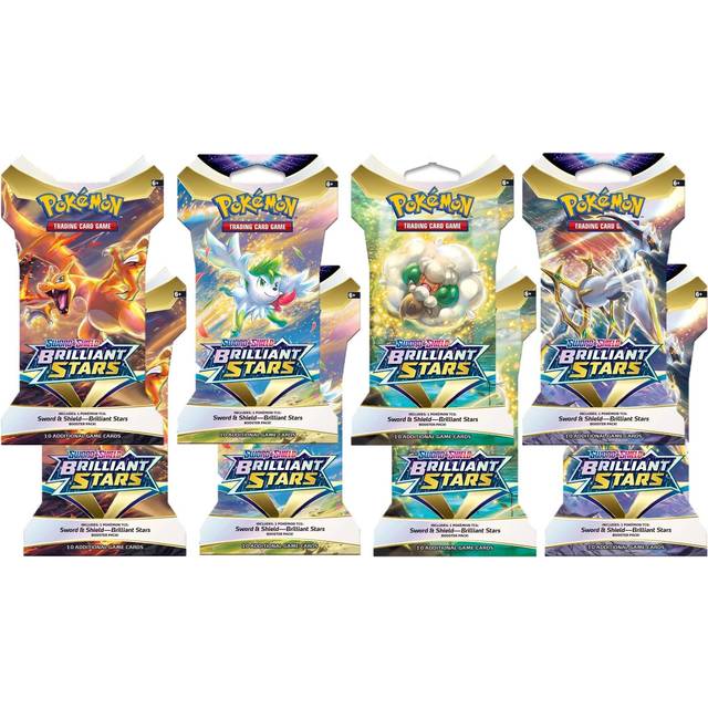 Pokemon svärd och sköld lysande stjärnor (8) ärmade boosterpaket förseglade