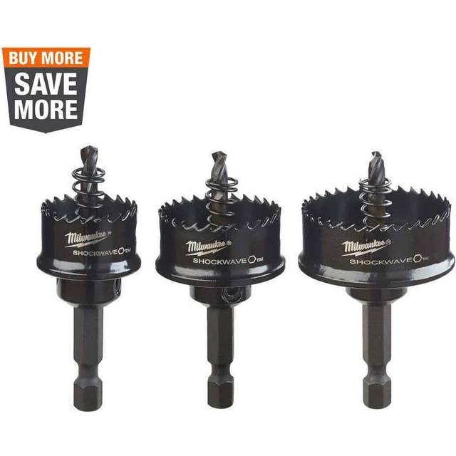 Milwaukee 49224800 1/4" Hex Shockwave Impact Duty Holesaw Set (3 Pieces)