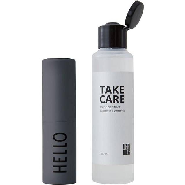 Design Letters Take Care Hand Sanitizer Set Hello Grey 2-pak