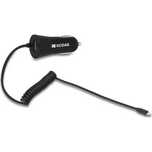 KODAK Mobilladdare till bil KODUC112 1.2 med kontakt, med ledning 1 USB svart Lightning