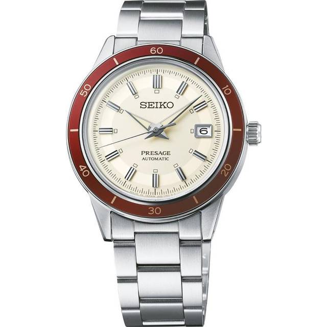 Seiko Mens Presage 60's Cream Dial Watch SRPH93J1 - Silver