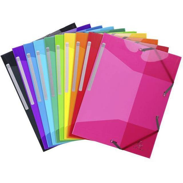 Gummibandsmapp Exacompta Iderama 3K PP Sorterade Färger 10st